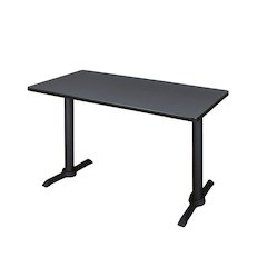 42 x 24 in. Steel T-Base Training Seminar Table- Grey