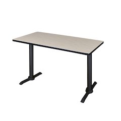 42 x 24 in. Steel T-Base Training Seminar Table- Maple