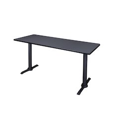 60 x 24 in. Steel T-Base Training Seminar Table- Grey