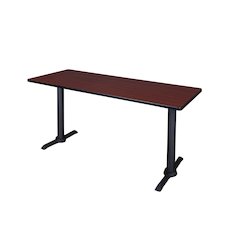 60 x 24 in. Steel T-Base Training Seminar Table- Mahogany