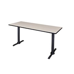 66 x 24 in. Steel T-Base Training Seminar Table- Maple
