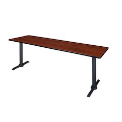 84 x 24 in. Steel T-Base Training Seminar Table- Cherry