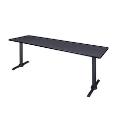 84 x 24 in. Steel T-Base Training Seminar Table- Grey