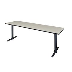 84 x 24 in. Steel T-Base Training Seminar Table- Maple