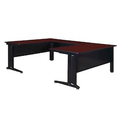 72 x 72 in. U Shape Desk Shell- Mahogany