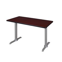 48" x 24" Training Table- Mahogany/ Grey Base