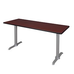60" x 24" Training Table- Mahogany/ Grey Base