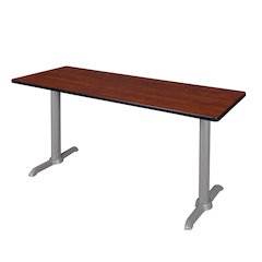 72" x 24" Training Table- Cherry/ Grey Base