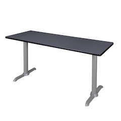 72" x 24" Training Table- Grey/ Grey Base