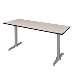 72" x 24" Training Table- Maple/ Grey Base