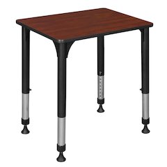 18.5 x 26 in Rectangle Height Adjustable Classroom School Desk- Cherry