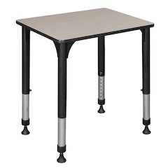 18.5 x 26 in Rectangle Height Adjustable Classroom School Desk- Maple