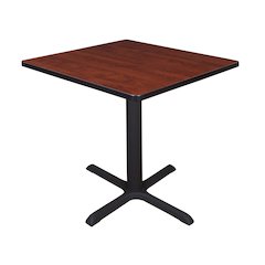 Small 30 in. Square X-Base Breakroom Table- Cherry