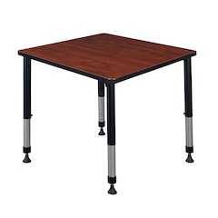 30 in.Square Height Adjustable Classroom Activity Table- Cherry