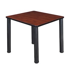 30 in. Small Square Breakroom Table- Cherry Top, Black Legs