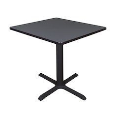Small 30 in. Square X-Base Breakroom Table- Grey