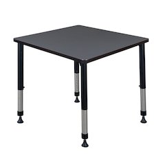 30 in.Square Height Adjustable Classroom Activity Table- Grey