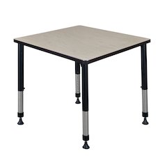 30 in.Square Height Adjustable Classroom Activity Table- Maple