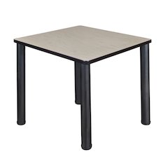 30 in. Small Square Breakroom Table- Maple Top, Black Legs