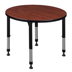 30 in.Round Height Adjustable Classroom Activity Table- Cherry