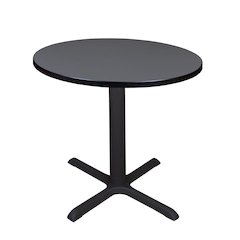 Small 30 in. Round X-Base Breakroom Table- Grey