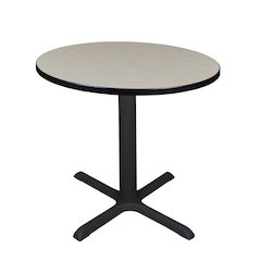 Small 30 in. Round X-Base Breakroom Table- Maple