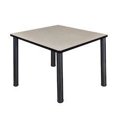 36 in. Medium Square Breakroom Table- Maple Top, Black Legs
