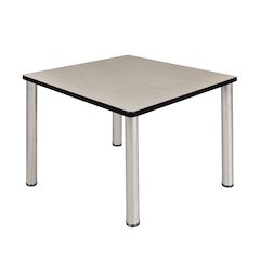 36 in. Medium Square Breakroom Table- Maple Top, Chrome Legs