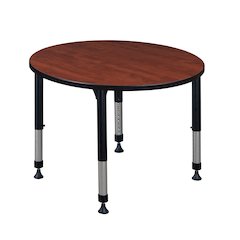 36 in. Round Height Adjustable Classroom Activity Table- Cherry