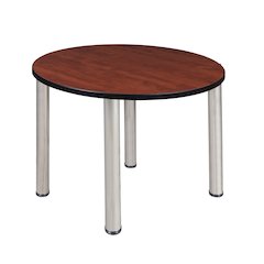 36 in. Medium Round Breakroom Table- Cherry Top, Chrome Legs