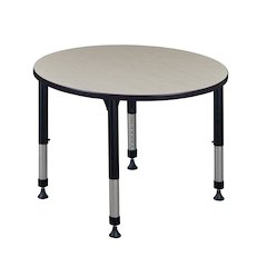 36 in. Round Height Adjustable Classroom Activity Table- Maple