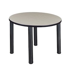 36 in. Medium Round Breakroom Table- Maple Top, Black Legs