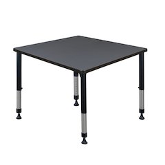 42 in. Square Height Adjustable Classroom Activity Table- Grey