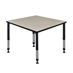 42 in. Square Height Adjustable Classroom Activity Table- Maple