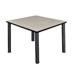 42 in. Medium Square Breakroom Table- Maple Top, Black Legs