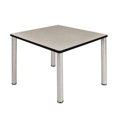 42 in. Medium Square Breakroom Table- Maple Top, Chrome Legs