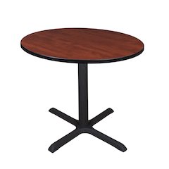 Large 42 in. Round X-Base Breakroom Table- Cherry