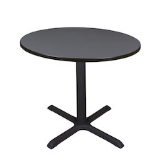 Large 42 in. Round X-Base Breakroom Table- Grey