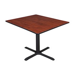 Large 48 in. Square X-Base Breakroom Table- Cherry