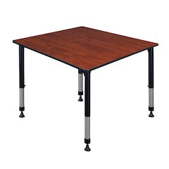 48 in. Square Height Adjustable Classroom Activity Table- Cherry