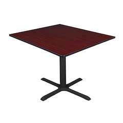 Large 48 in. Square X-Base Breakroom Table- Mahogany