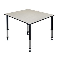 48 in. Square Height Adjustable Classroom Activity Table- Maple