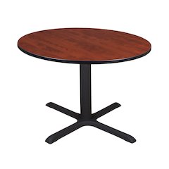 Large 48 in. Round X-Base Breakroom Table- Cherry
