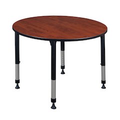 48 in. Round Height Adjustable Classroom Activity Table- Cherry