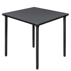 30 in. Small Square Breakroom Table- Grey Top, Black Folding Legs