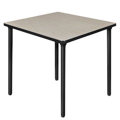 30 in. Small Square Breakroom Table- Maple Top, Black Folding Legs