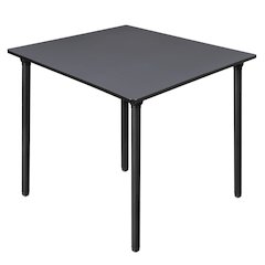 48 in. Large Square Breakroom Table- Grey Top, Black Folding Legs