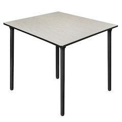 48 in. Large Square Breakroom Table- Maple Top, Black Folding Legs