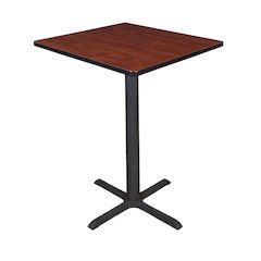 Small 30 in. Square X-Base Cafe Table- Cherry