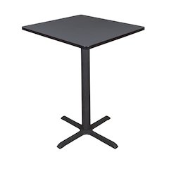 Small 30 in. Square X-Base Cafe Table- Grey